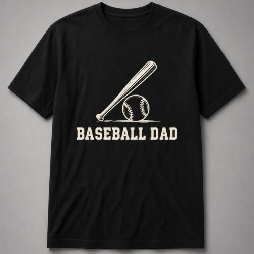 Baseball Dad Bat And Ball Unisex T-Shirt - Black