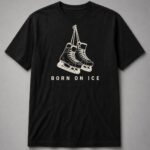 Born On Ice Hockey Skates Unisex T-Shirt - Black