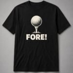 Fore Golf Ball On Tee Unisex T-Shirt - Black