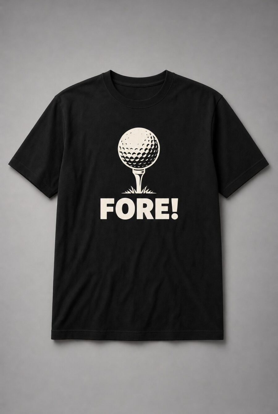 Fore Golf Ball On Tee Unisex T-Shirt - Black