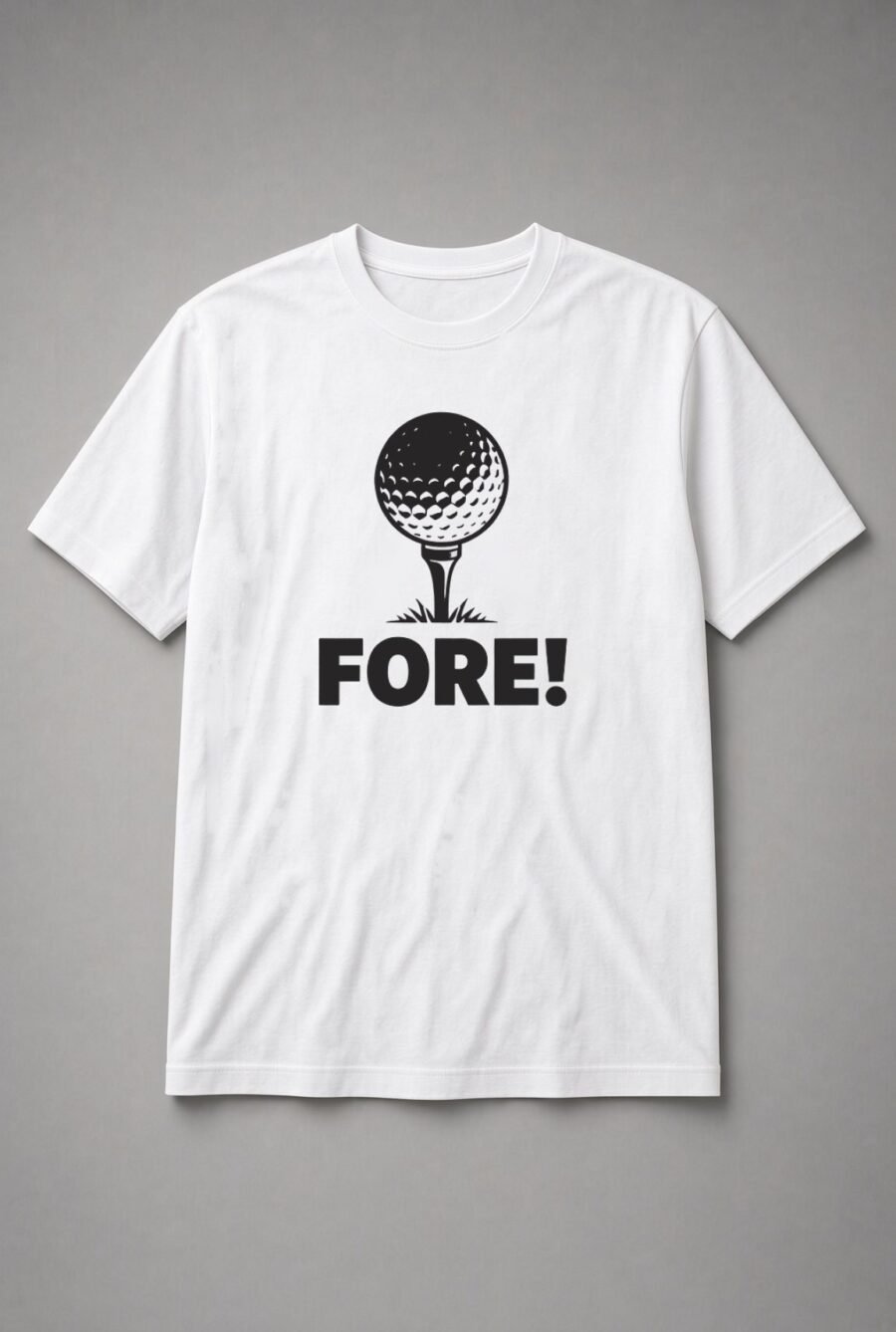 Fore Golf Ball On Tee Unisex T-Shirt - White