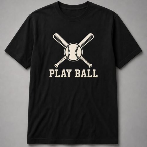 Play Ball Crossed Bats Unisex T-Shirt - Black