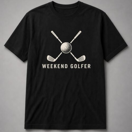 Weekend Golfer Crossed Clubs Unisex T-Shirt - Black
